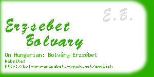 erzsebet bolvary business card